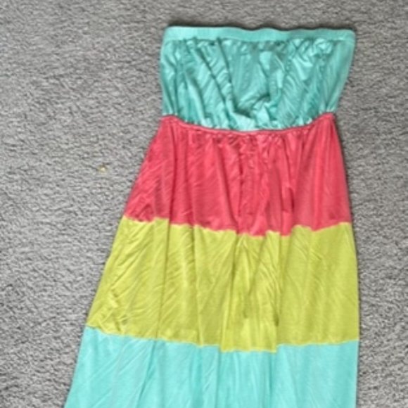 Summer Color Block Maxi Dress - Picture 1 of 2